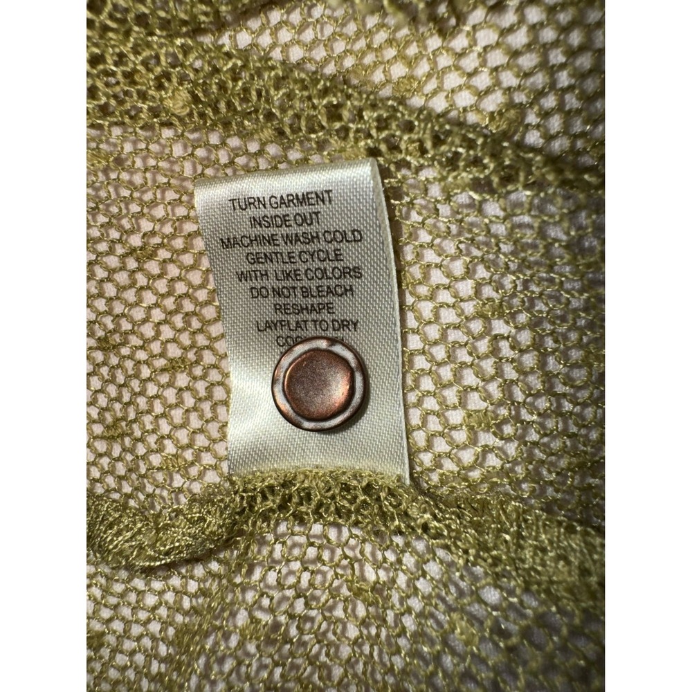 Arrata Silent Journey sheer sage green Swiss dot tank blouse high low Medium - Picture 6 of 7